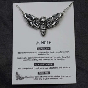 1pcs Deaths Head Skull Moth necklace with card rebirth meaning gift for her  Handmadebynepal   