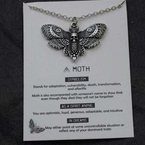 1pcs Deaths Head Skull Moth necklace with card rebirth meaning gift for her  Handmadebynepal   