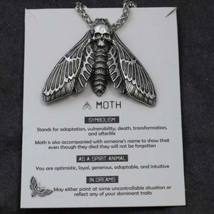 1pcs Deaths Head Skull Moth necklace with card rebirth meaning gift for her  Handmadebynepal   