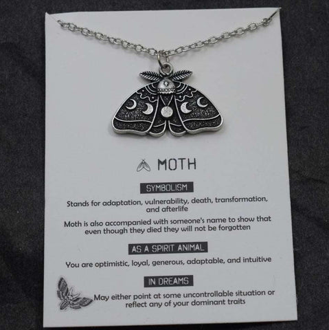 1pcs Deaths Head Skull Moth necklace with card rebirth meaning gift for her  Handmadebynepal   