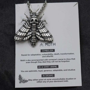 1pcs Deaths Head Skull Moth necklace with card rebirth meaning gift for her  Handmadebynepal   