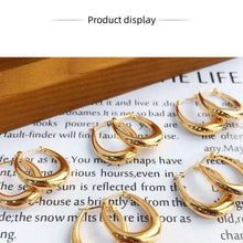 Load image into Gallery viewer, Handmadebynepal 18k real gold hoop earrings bueutiful gift for her or him.  Handmadebynepal   