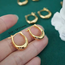 Load image into Gallery viewer, Handmadebynepal 18k real gold hoop earrings bueutiful gift for her or him.  Handmadebynepal   