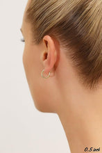 Load image into Gallery viewer, 14k Gold Hand Engraved Diamond-cut Round Hoop Earrings, (0.5 inch Diameter)