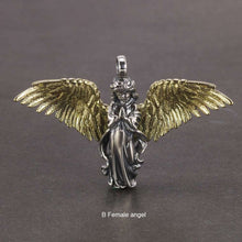画像をギャラリービューアに読み込む, 925 Sterling Silver Cupid Pendant Men and Women Angel Necklace Pendant Gift Retro Religious Jewelry  Handmadebynepal   