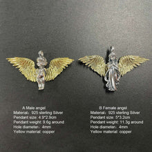 画像をギャラリービューアに読み込む, 925 Sterling Silver Cupid Pendant Men and Women Angel Necklace Pendant Gift Retro Religious Jewelry  Handmadebynepal   