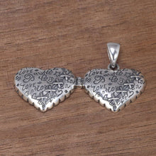 Indlæs billede til gallerivisning 925 Sterling Silver Ladies Vintage Pendant Necklace Fashion Love Heart Openable Pendant Heart Shaped Female Jewelry  Handmadebynepal   