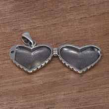 画像をギャラリービューアに読み込む, 925 Sterling Silver Ladies Vintage Pendant Necklace Fashion Love Heart Openable Pendant Heart Shaped Female Jewelry  Handmadebynepal   