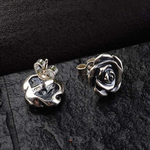 Load image into Gallery viewer, 925 Sterling Silver Rose Earrings for Women Studs Earring Set Retro Antique Style Silver 925 Jewelry  Handmadebynepal   