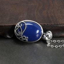 Afbeelding in Gallery-weergave laden, 925 Sterling Silver The Vampire Diaries Katherine Daylight Pendant Necklace Ladies Natural Lapis Lazuli Stone Fan Fine Jewelry  Handmadebynepal   