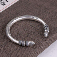 Afbeelding in Gallery-weergave laden, Handmadebynepal Sterling Silver Tibetan Six Words Mantra Bangle for Men and Women Buddhist Heart Sutra Cuff Bracelet Good Luck Jewelry  Handmadebynepal   