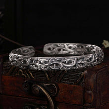 Laden Sie das Bild in den Galerie-Viewer, 999 Sterling Silver Bracelet for Women Retro Antique Vine Flower Pattern Engraved Ethnic Bangles for Women Thai Silver Jewelry  Handmadebynepal   