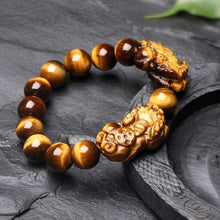 Laden Sie das Bild in den Galerie-Viewer, High Quality Tiger Stone Bead Lucky Pixiu Brave Troops Energy Bangles &amp; Bracelets for Men or Women Jewelry  genevierejoy   