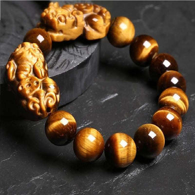 High Quality Tiger Stone Bead Lucky Pixiu Brave Troops Energy Bangles & Bracelets for Men or Women Jewelry  genevierejoy   