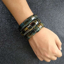 画像をギャラリービューアに読み込む, Blue and Yellow Magic Tiger Eyes Natural Stone Beads Bangles &amp; Bracelets Handmade Jewelry Energy Bracelet for Men  Handmadebynepal   
