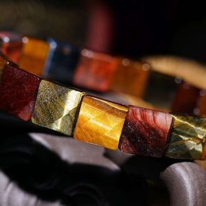 Colorful Tiger Eyes Natural Stone Beads Bangles &amp; Bracelets Handmade Jewelry Energy Bracelet for Women or Men  Handmadebynepal   
