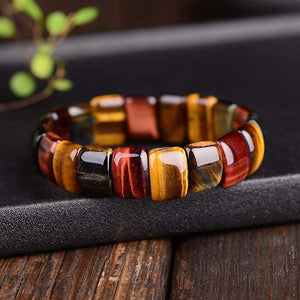 Handmadebynepal Colorful Tiger Eyes Natural Stone Beads Bangles & Bracelets Handmade Jewelry Energy Bracelet for Women or Men  geneviere   