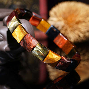 Colorful Tiger Eyes Natural Stone Beads Bangles &amp; Bracelets Handmade Jewelry Energy Bracelet for Women or Men  Handmadebynepal   