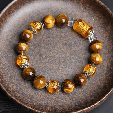 The God of wealth Tiger Eyes Stone Beads Bangles & Bracelets Jewelry Lucky Energy Couple Bracelet for Women or Men  genevierejoy   