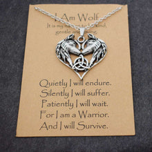 Afbeelding in Gallery-weergave laden, Norse i am wolf Viking Celtics wolf necklace  Totem Amulet with card  Handmadebynepal 55cm 11 