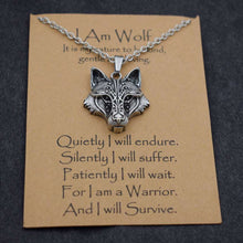 Laden Sie das Bild in den Galerie-Viewer, Norse i am wolf Viking Celtics wolf necklace  Totem Amulet with card  Handmadebynepal   