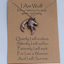 Afbeelding in Gallery-weergave laden, Norse i am wolf Viking Celtics wolf necklace  Totem Amulet with card  Handmadebynepal 55cm 20 
