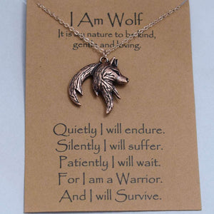 Norse i am wolf Viking Celtics wolf necklace  Totem Amulet with card  Handmadebynepal 55cm 20 