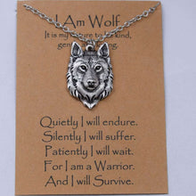 Afbeelding in Gallery-weergave laden, Norse i am wolf Viking Celtics wolf necklace  Totem Amulet with card  Handmadebynepal 55cm 14 