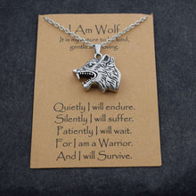 Indlæs billede til gallerivisning Norse i am wolf Viking Celtics wolf necklace  Totem Amulet with card  Handmadebynepal   