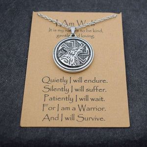 Norse i am wolf Viking Celtics wolf necklace  Totem Amulet with card  Handmadebynepal   