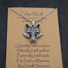 Laden Sie das Bild in den Galerie-Viewer, Norse i am wolf Viking Celtics wolf necklace  Totem Amulet with card  Handmadebynepal   