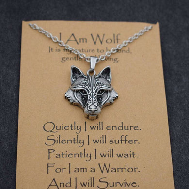 Norse i am wolf Viking Celtics wolf necklace  Totem Amulet with card  Handmadebynepal   