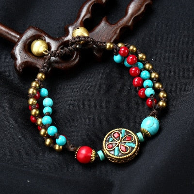 5 Designs vintage Nepal bracelet, New handmade braided bracelet nature stones,Original Design Simple ethnic bracelet  Handmadebynepal A  