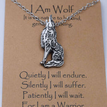 Afbeelding in Gallery-weergave laden, Norse i am wolf Viking Celtics wolf necklace  Totem Amulet with card  Handmadebynepal 55cm 13 