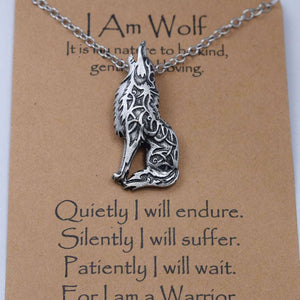 Norse i am wolf Viking Celtics wolf necklace  Totem Amulet with card  Handmadebynepal 55cm 13 