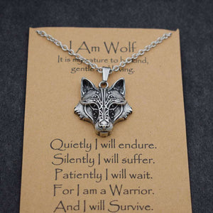 Norse i am wolf Viking Celtics wolf necklace  Totem Amulet with card  Handmadebynepal 55cm 02 