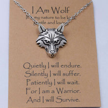 Afbeelding in Gallery-weergave laden, Norse i am wolf Viking Celtics wolf necklace  Totem Amulet with card  Handmadebynepal 55cm 15 