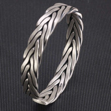 Load image into Gallery viewer, Handmadebynepal Heavy 999 Sterling Silver Braided Twist Bracelet Retro Solid Handmade Silver Opening Adjustable Bracelet Men and Women Jewelry  Handmadebynepal   