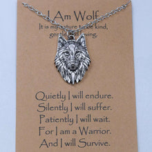 Afbeelding in Gallery-weergave laden, Norse i am wolf Viking Celtics wolf necklace  Totem Amulet with card  Handmadebynepal   