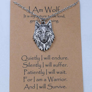 Norse i am wolf Viking Celtics wolf necklace  Totem Amulet with card  Handmadebynepal   