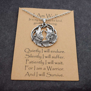 Norse i am wolf Viking Celtics wolf necklace  Totem Amulet with card  Handmadebynepal 55cm 08 