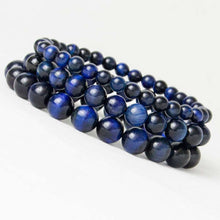Laden Sie das Bild in den Galerie-Viewer, High Quality Blue Tiger Eye Buddha Bracelets Natural Stone Round Beads Elasticity Rope Men Women Bracelet  Handmadebynepal   