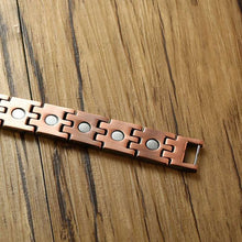 Load image into Gallery viewer, Mens Elegant Pure Copper Magnetic Therapy Link Bracelet Pain Relief for Arthritis and Carpal Tunnel Male Jewelry  Handmadebynepal   