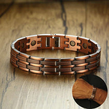 Cargar imagen en el visor de la galería, Mens Elegant Pure Copper Magnetic Therapy Link Bracelet Pain Relief for Arthritis and Carpal Tunnel Male Jewelry  Handmadebynepal   