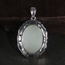 画像をギャラリービューアに読み込む, Natural Gemstone Jade Lucky Pendant Genuine Sterling Silver 925 For Women Geometrical Necklace Jewelry Making  Handmadebynepal   