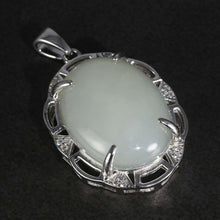 Laden Sie das Bild in den Galerie-Viewer, Natural Gemstone Jade Lucky Pendant Genuine Sterling Silver 925 For Women Geometrical Necklace Jewelry Making  Handmadebynepal   