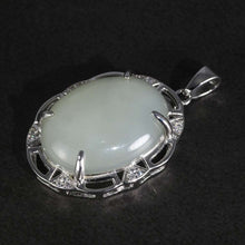 Indlæs billede til gallerivisning Natural Gemstone Jade Lucky Pendant Genuine Sterling Silver 925 For Women Geometrical Necklace Jewelry Making  Handmadebynepal Default  