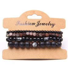 Afbeelding in Gallery-weergave laden, Natural Labradorite Bracelets Set Clear Energy Real Hematite Bracelets Men Polished Black Onyx Stone Beads Bracelets For Women  Handmadebynepal   
