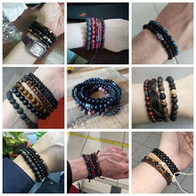 Afbeelding in Gallery-weergave laden, Natural Labradorite Bracelets Set Clear Energy Real Hematite Bracelets Men Polished Black Onyx Stone Beads Bracelets For Women  Handmadebynepal   