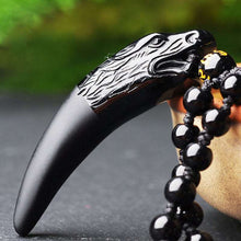 Cargar imagen en el visor de la galería, Natural Obsidian Wolf Tooth Pendant Necklace Man Charm Jewellery Fashion Accessories Hand-carved Luck Amulet Gifts Hot  genevierejoy   